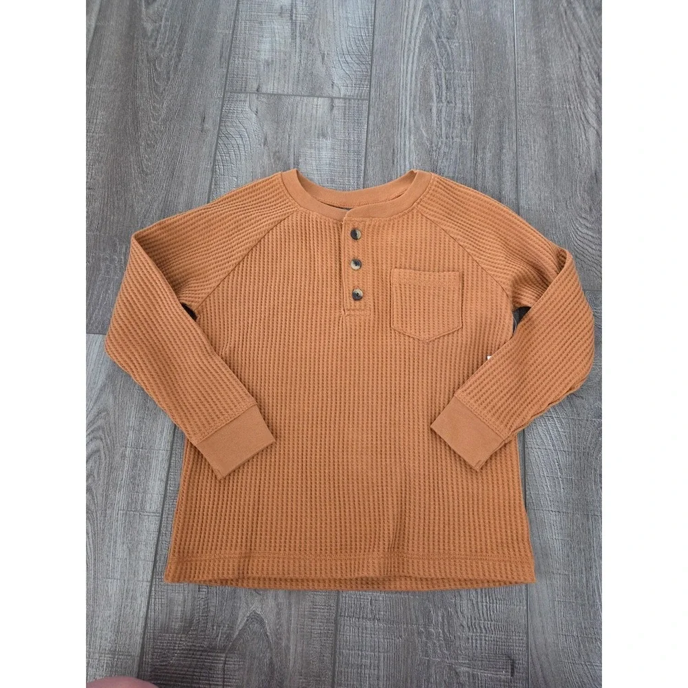 Old navy toddler boy waffle knit long sleeve‎ tee size 5t